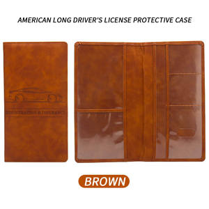 Portatarjetas de registro y seguro de coche con logotipo personalizado al por mayor portatarjetas de cuero de lujo - Product Image 4