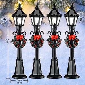 4pcs <b>Doll</b> <b>House</b> Mini Street Lamp Model Indoor Scene Black Street Lamp Christmas Standing Lamp - Product Image 5