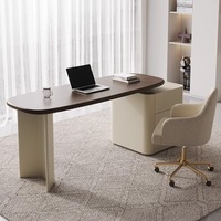 Bureau de direction italien crème haut de gamme Bureau minimaliste moderne en bois massif pour bureau ou villa