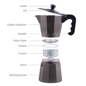 <span class=keywords><strong>Cafetera</strong></span> <span class=keywords><strong>cubana</strong></span> Moka Pot Espresso de 3 tazas para Gas, estufa eléctrica, <span class=keywords><strong>cafetera</strong></span> italiana clásica de aluminio, 6 tazas - Product Image 4