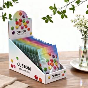 Food Grade Custom Kraft <b>Paper</b> Display <b>Cardboard</b> Display Box Mylar Candy Bags Set For Business Custom - Product Image 6