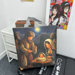 2025 bán buôn thời trang Vai Túi Xách linen vải in ấn mô hình vải với dây kéo lớn Tote Túi - Product Image 5