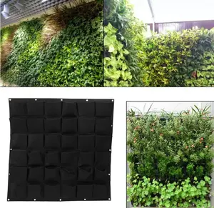 7/12/18/36 Pocket Vertical Planter Black Green Felt Vertical Wall Planter Outdoor Herb Vegetable Hanging Garden Planting Bag