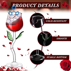 Copas de <span class=keywords><strong>vino</strong></span> rosadas de cristal de 6oz con copa de <span class=keywords><strong>vino</strong></span> tinto de tallo largo para cóctel, fiesta de jugo o bar de bodas - Product Image 4