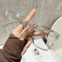 Lunettes de vue carrées surdimensionnées anti-lumière bleue pour adultes unisexes, design amincissant, logo personnalisé