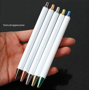 NM-104 Luxury Blank White No-clip Push Ballpoint <b>Pen</b> 0.7mm Multi-color Accessories Logo <b>Pen</b> Metal Advertising <b>Gift</b> - Product Image 1