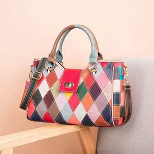 Grand sac fourre-tout pour femmes en cuir de vache véritable, sacs à bandoulière de style vintage, sac à main féminin, sacs fourre-tout colorés, grand sac à main - Product Image 6