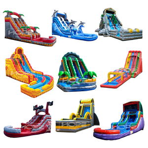 Gran oferta, castillo inflable de tobogán de agua para adultos de 22 pies Tsunami Blue Crush para eventos temáticos Ocean Wave Palm Tree Rental Party Water - Product Image 2