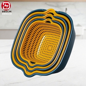 Set di 6 Cestelli in Plastica per Lavaggio e Drenaggio di Frutta e Verdura, Ciotola per Pulizia Lavello, Utensili da Cucina - Product Image 1