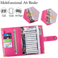 A6 PU Ringbuch-Notizbuch Originalität Budgetplaner Agenda Bargeldaufbewahrung Schnallen-Zählbuch Kindergeschenke