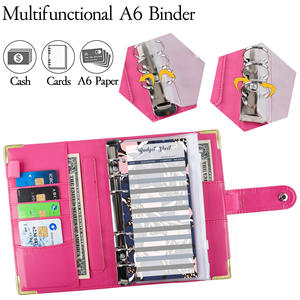 Cuaderno de Hojas Sueltas A6 de Cuero PU Carpeta Planificador de Presupuesto Original Agenda Almacenamiento de Efectivo Libro de Cuentas con Hebilla Regalos para Niños - Product Image 3