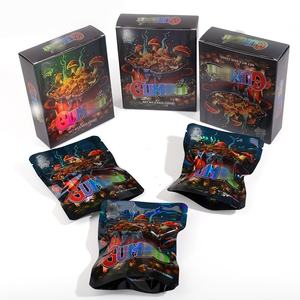 Paquets refermables personnalisés de 3.5g 8e Plug Cookie Candy Cali sacs exotiques <span class=keywords><strong>en</strong></span> mylar découpés à l'emporte-pièce avec boîtes, ensemble d'emballage holographe - Product Image 1