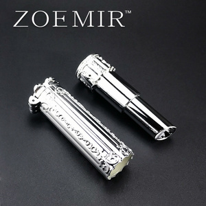 Contenitore per Rossetto <span class=keywords><strong>Vintage</strong></span> con Coperchio a Scatto e Specchio Nascosto, Placcato Argento, Personalizzabile con Logo, Packaging Cosmetico - Product Image 3