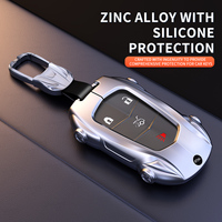 Protection de clé télécommande intelligente à 4 boutons en alliage de zinc de style supercar premium pour Cadillac CT4 CT5 CT6 XT4 XT5 XT6 ATSL XTS Escalade