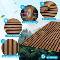 Panneau acoustique décoratif intérieur moderne en polyester à lattes, écologique, ignifuge, taille personnalisable pour hôtels, appartements et écoles