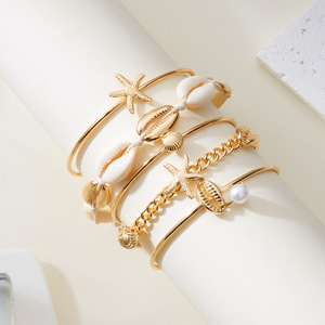 Bracelets unisexes tendance 2025, style bohème, pour fêtes quotidiennes, compatibles Instagram, avec breloques, perles en résine et argile, motif étoile de mer et coquillage de plage - Product Image 1