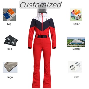 Nuevo traje de esquí de una pieza para mujer, monos ajustados, conjunto de Snowboard para exteriores, monos cálidos, <span class=keywords><strong>ropa</strong></span> de invierno impermeable a prueba de viento - Product Image 3