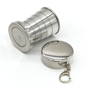 Gobelet pliable en acier inoxydable, gobelet à eau portable, gobelets télescopiques rétractables pour les voyages en plein air avec porte-clés - Product Image 4