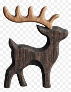 Ornement de renne sculpté en bois, figurine de cerf faite à la main, décoration de la maison, jouet préscolaire - Product Image 6
