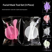 Ensemble d'outils de beauté en trois pièces : 3 bols à masque (petits), 5g applicateur de masque, 10ml cuillère doseuse, emballage individuel