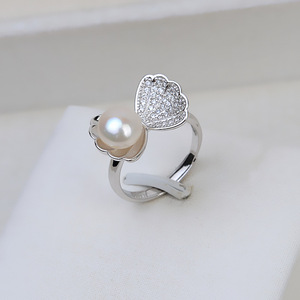 Bague ouverte en argent S925 pour femmes, 5-7 perles, accessoires de bijoux DIY, plateau vide et produit semi-fini 215 - Product Image 1