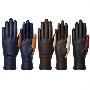 Gants en cuir LM, longueur poignet, doublure fourrée, thermiques, écologiques, compatibles écran tactile, usage quotidien hiver, style uni, design personnalisé pour votre marque - Product Image 6