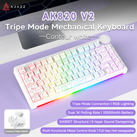 AJAZZ AK820 V2 / AK820 V2 Pro Gaming Mechanical Keyboard 75% ABS 82 Tombol 10000mAh Wireless Tri-mode Keyboard Gamer untuk Laptop PC