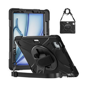 Étui robuste en <span class=keywords><strong>silicone</strong></span> pour tablette <span class=keywords><strong>iPad</strong></span> <span class=keywords><strong>Air</strong></span> 11 2024 Air6, housses et étuis pour tablette avec support rotatif à 360 degrés - Product Image 1