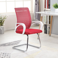 Chaise de bureau en maille à structure en acier, base patin, fonction de levage, dossier carré, vente directe usine, pour écoles, hôtels, salles de conférence