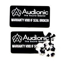 Autocollant personnalisé en papier coquille d'œuf, fond noir opaque, légende blanche, auto-destructible, coins arrondis, pour garantie de l'appareil