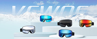 Masque de ski personnalisé avec logo, confortable, durable, anti-buée, coupe-vent, OEM, verres miroir, hydrofuge, protection UV400, OTG