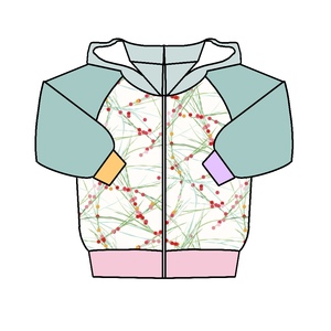 नए आगमन कैंडी रंग मुद्रित हुडी दूध प्रोटीन फाइबर रागलान बच्चों को दैनिक जीवन के लिए टोपी के साथ - Product Image 5