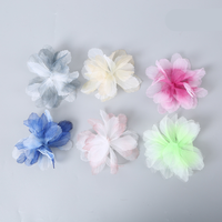 Bordir Bunga 3D dari Kain Voile Organza Chiffon 100% Poliester untuk Dekorasi Grosir