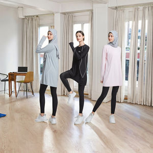 Haut de sport décontracté et modeste pour femme, style Moyen-Orient, conservateur, à séchage rapide, manches longues, vêtements de yoga anti-UV UPF50+ - Product Image 2