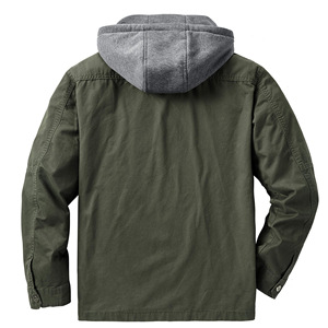 Chaqueta Bomber para Hombre, Estilo Industrial Resistente, <span class=keywords><strong>Tres</strong></span> Dimensiones, Estilo Urbano, Algodón y Poliéster - Product Image 2