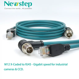 Câble Ethernet blindé M12 X-Coded 8 broches mâle vers <span class=keywords><strong>RJ45</strong></span> Cat6A GigE Vision pour caméra industrielle Cognex Keyence - Product Image 1