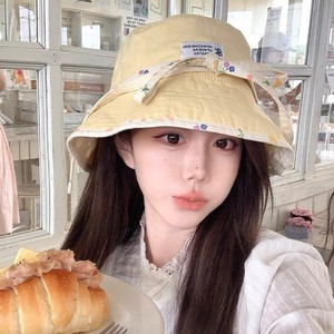 Benhao Japanese Style Floral Double Sided Bucket <b>Hat</b> <b>Summer</b> Sun Protection Wide Brim Women Canvas <b>Hat</b> - Product Image 3