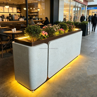 Jardinières d'extérieur rectangulaires en acier, grandes, pour patio, prix usine, avec éclairage LED, pots de fleurs