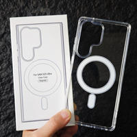 Étui de charge magnétique sans fil pour Samsung S26 Ultra S25 Edge S24 FE S23 S22 Plus A57 A37 A17 A07 Coque transparente en acrylique antichoc