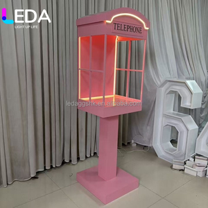 LEDA Hot Pink Led Telephone Booth Photo Booth <b>Wedding</b> Backdrop Romantic Bridal Shower <b>Prop</b> <b>Wedding</b> Party Reception Event Decor - Product Image 6