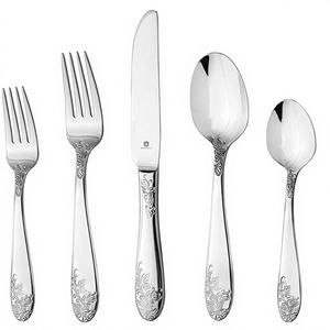 Ensemble de couverts en métal poli à la main de luxe pour une expérience culinaire raffinée, vaisselle en acier inoxydable de qualité supérieure, élégante, durable, idéale pour les fêtes - Product Image 1