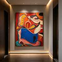 Peinture à l'huile abstraite peinte à la main sur mesure, art mural texturé coloré moderne, décoration intérieure de luxe
