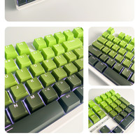 Différentes versions Gradient Gray/Blue/Green/Red Keycaps Top Light Transmitting PBT Material OEM Profile for Mx Mechanical Keyboard