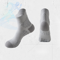 Chaussettes de course unisexes en rayonne et viscose avec amorti en tissu éponge, chaussettes de sport respirantes et antidérapantes pour l'entraînement