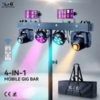 Équipement d'éclairage disco portable RGBW pour les soirées DJ, concerts, bar LED professionnel, système de déplacement avec puissance de 300 W, éclairage de scène DJ, support