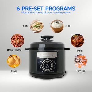 Cuisinière électrique multifonction OEM en acier inoxydable antiadhésive 5L légère 6-en-1 pour usage extérieur et domestique - Product Image 3