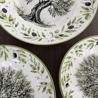 Service de table en céramique de style rétro pastoral français, 18 pièces, assiettes en porcelaine, soupières, acceptation de la personnalisation du design, du logo et de l'emballage