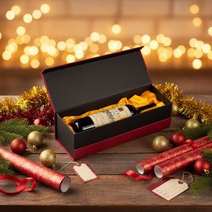 Boîte cadeau pour vin rouge FX Luxury Packaging avec logo personnalisé, vente en gros, boîtes pliantes en carton de haute qualité, fermeture magnétique - Product Image 3