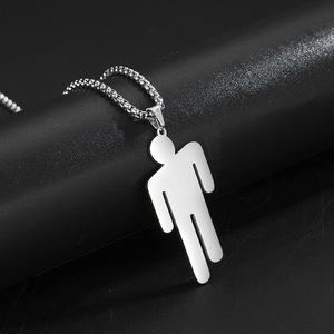 Joyería de moda de acero inoxidable resistente al agua sin deslustre Rap <span class=keywords><strong>Star</strong></span> diseño minimalista Simple <span class=keywords><strong>Billie</strong></span> Eilish collar - Product Image 3