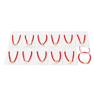 Bracciale in acciaio inossidabile rosso e oro, gioielli di moda fatti a mano, set da 12 pezzi - Product Image 2